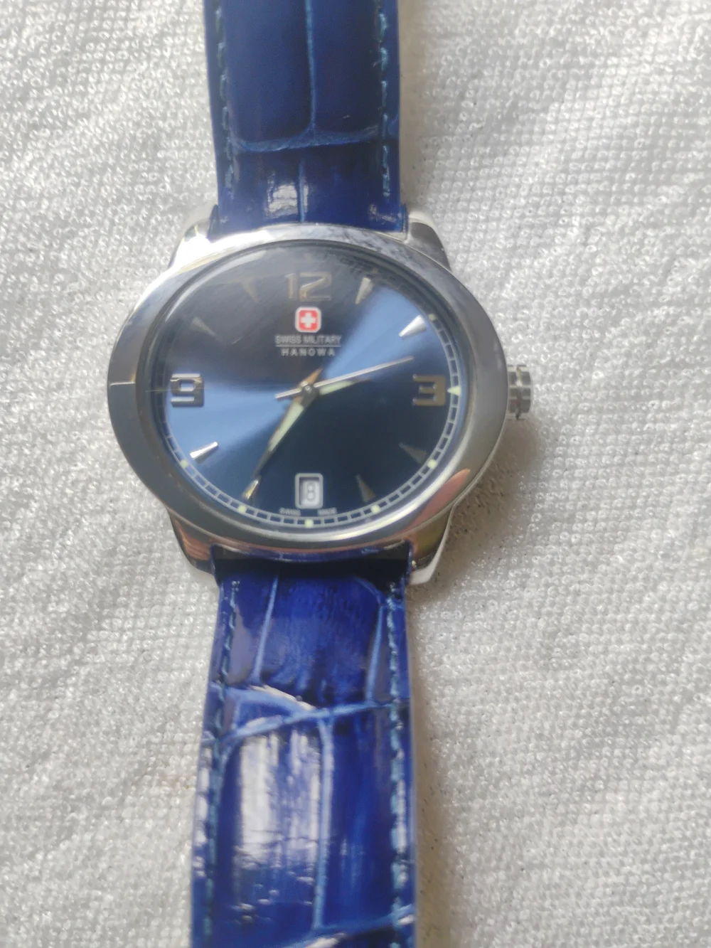 Swiss Military Unisex Watch with Blue Leather Strap
